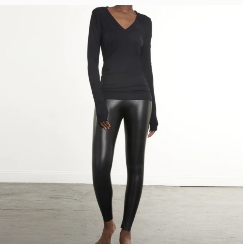 Commando Faux leather leggings hirise size M